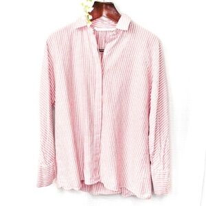 Zara Pink Striped Casual Shirt